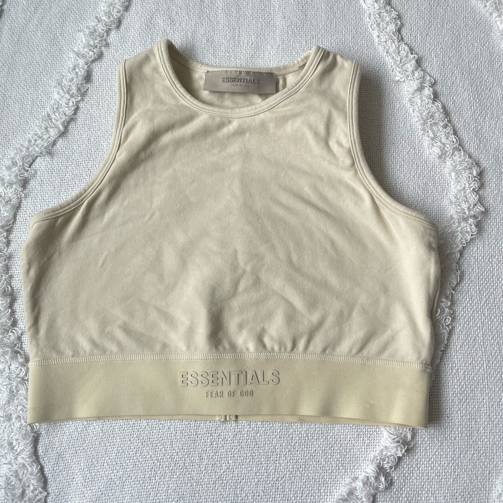 Fear of God Essentials Off-white Cotton Tank Top - Picture 4 of 9